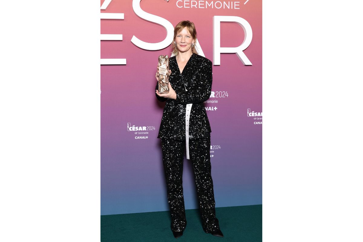 Sandra Hüller In Custom Louis Vuitton And High Jewelry At The 49th César Ceremony