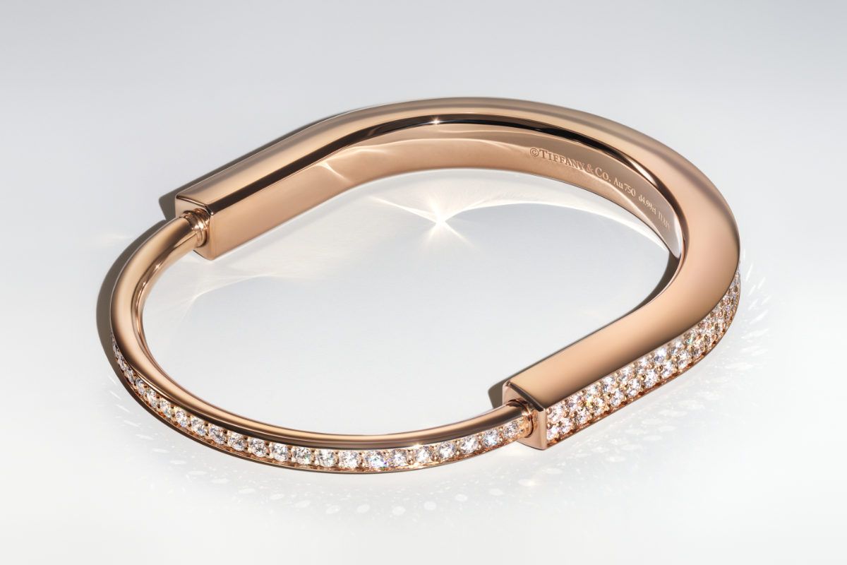 Tiffany Lock Pendant in Rose Gold with Diamonds