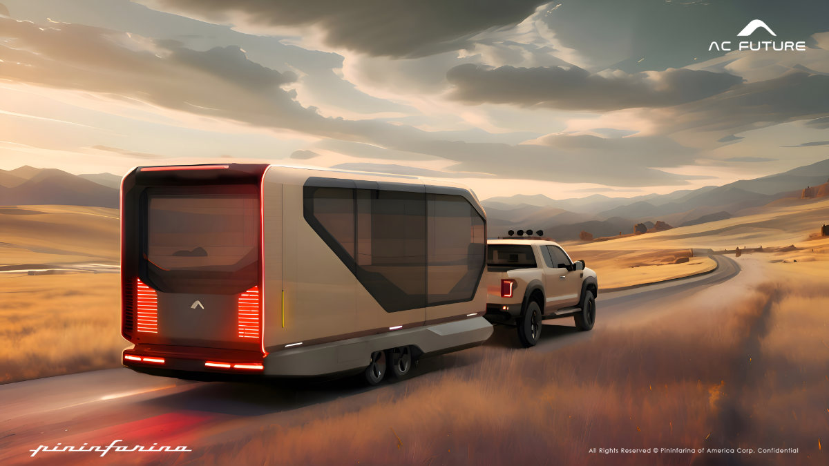 Pininfarina And AC Future Present The AI Transformer Home, Trailer, And Drivable