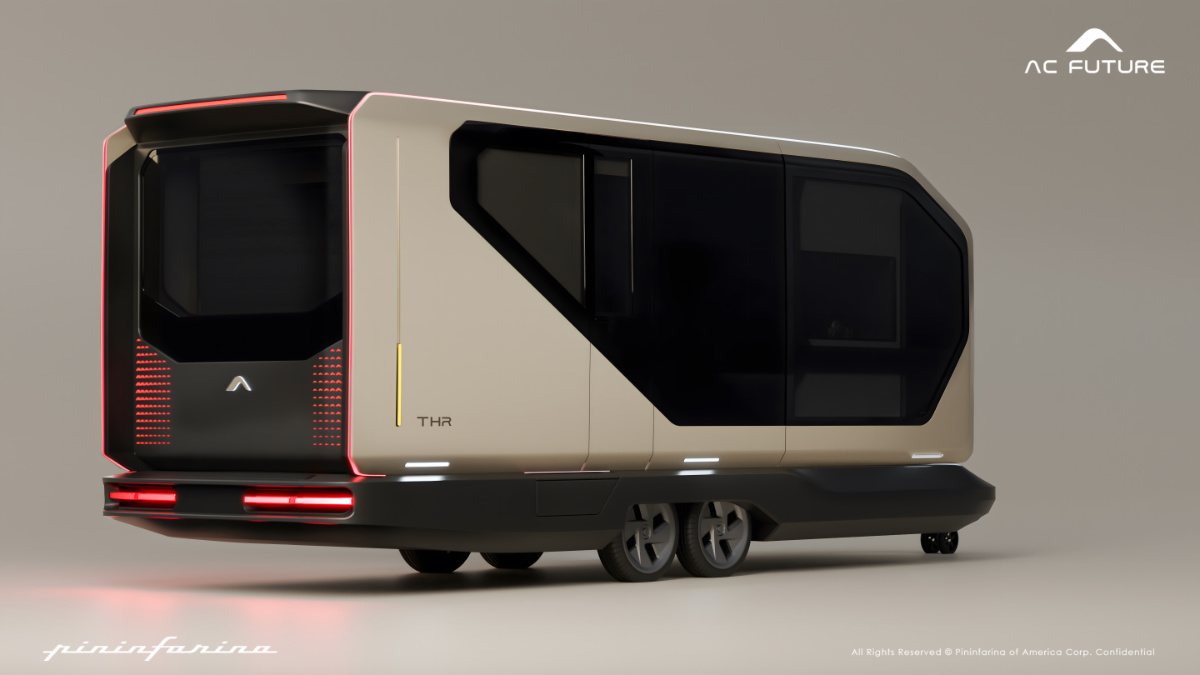 Pininfarina And AC Future Present The AI Transformer Home, Trailer, And Drivable