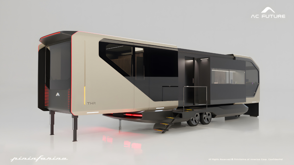 Pininfarina And AC Future Present The AI Transformer Home, Trailer, And Drivable