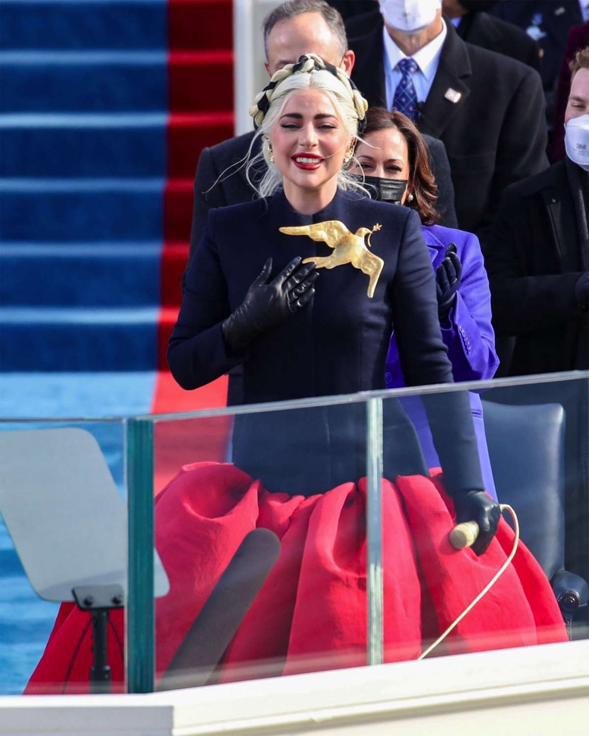 Lady Gaga Wore Custom Schiaparelli Haute Couture to Perform at U.S. President-Elect Joe Biden's Inauguration Ceremony