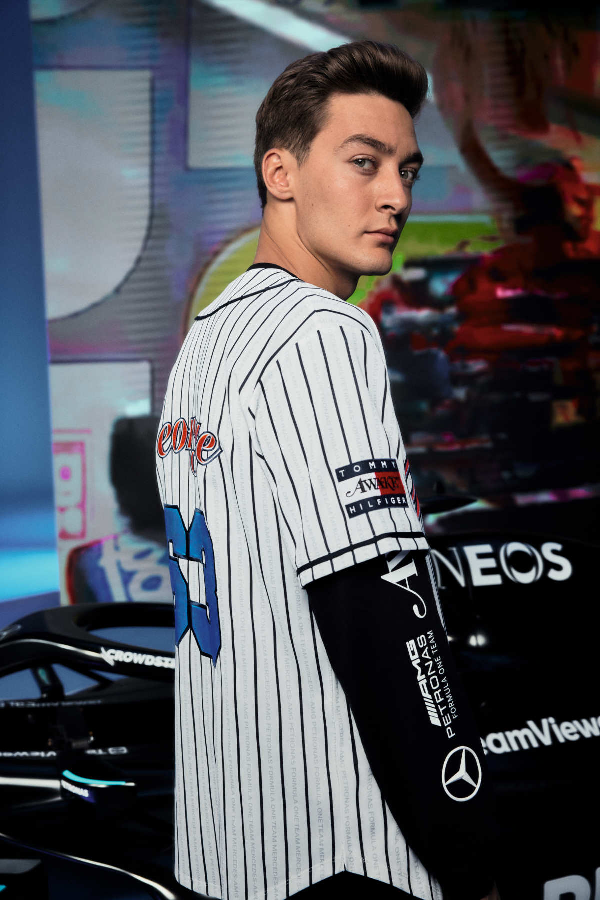 Tommy X Mercedes-Amg F1 X Awake Ny Lewis Hamilton Baseball Shirt