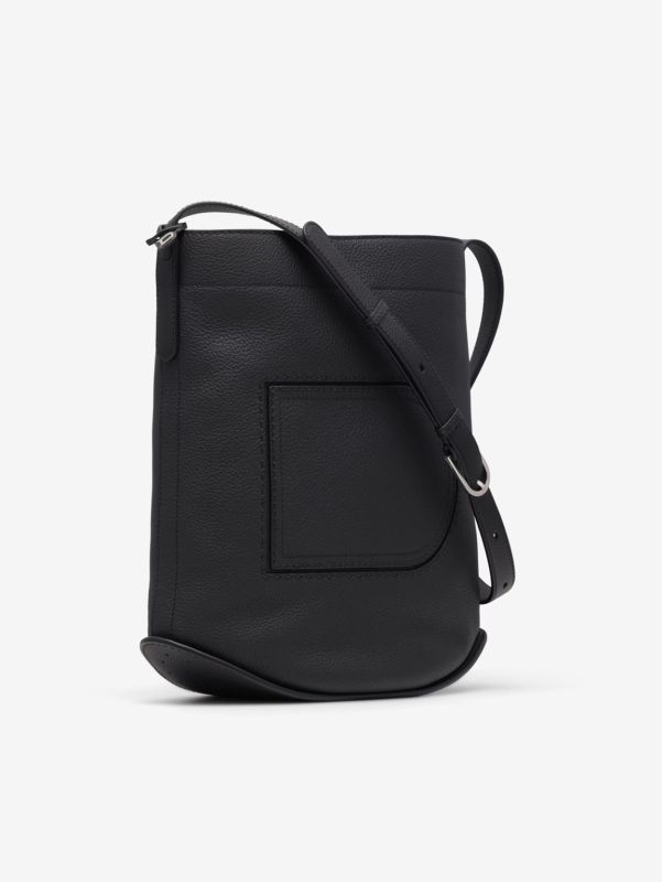 Delvaux Pin Daily Surpique in Taurillon soft leather Black Bag
