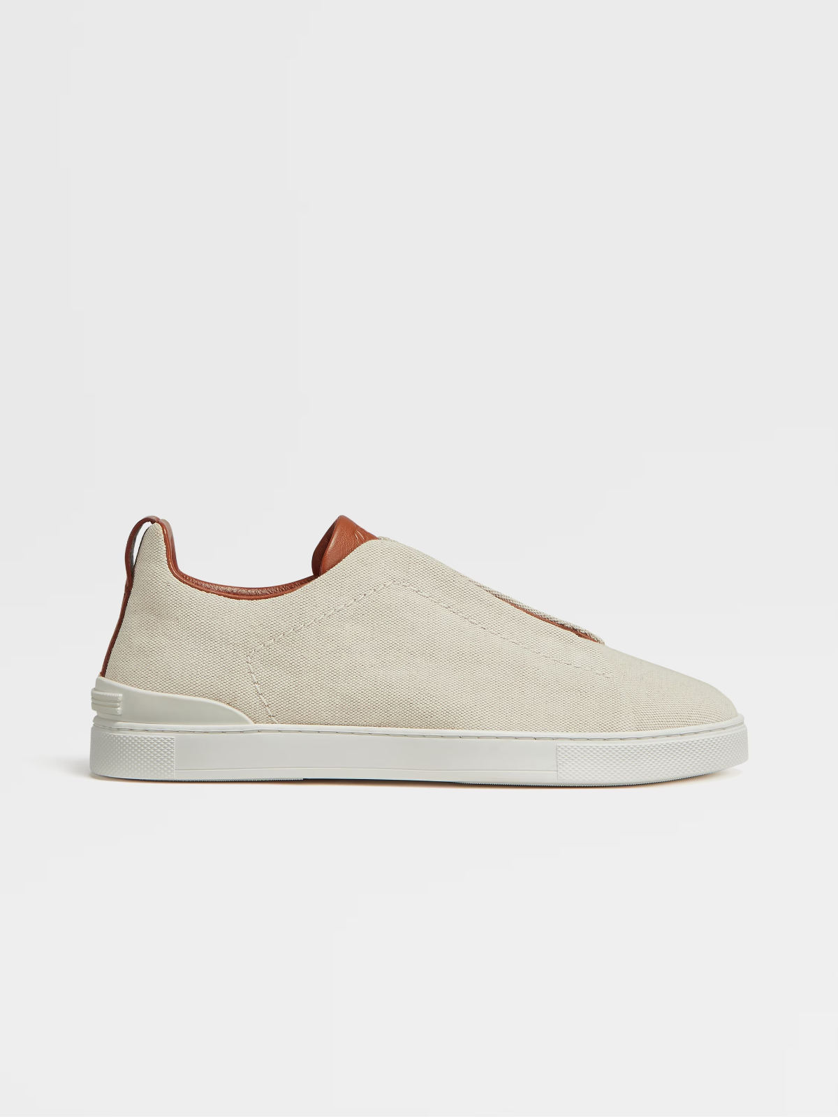 Zegna Boutique Rome: Light Beige Canvas Triple Stitch™ Low Top 