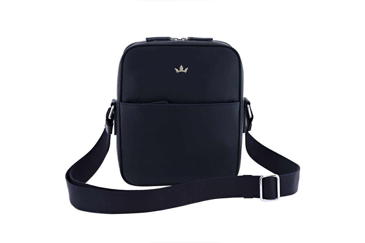 AWARD 5-IN-1 MESSENGER BAG > ITALIAN LEATHER NAVY BLUE – RODERER