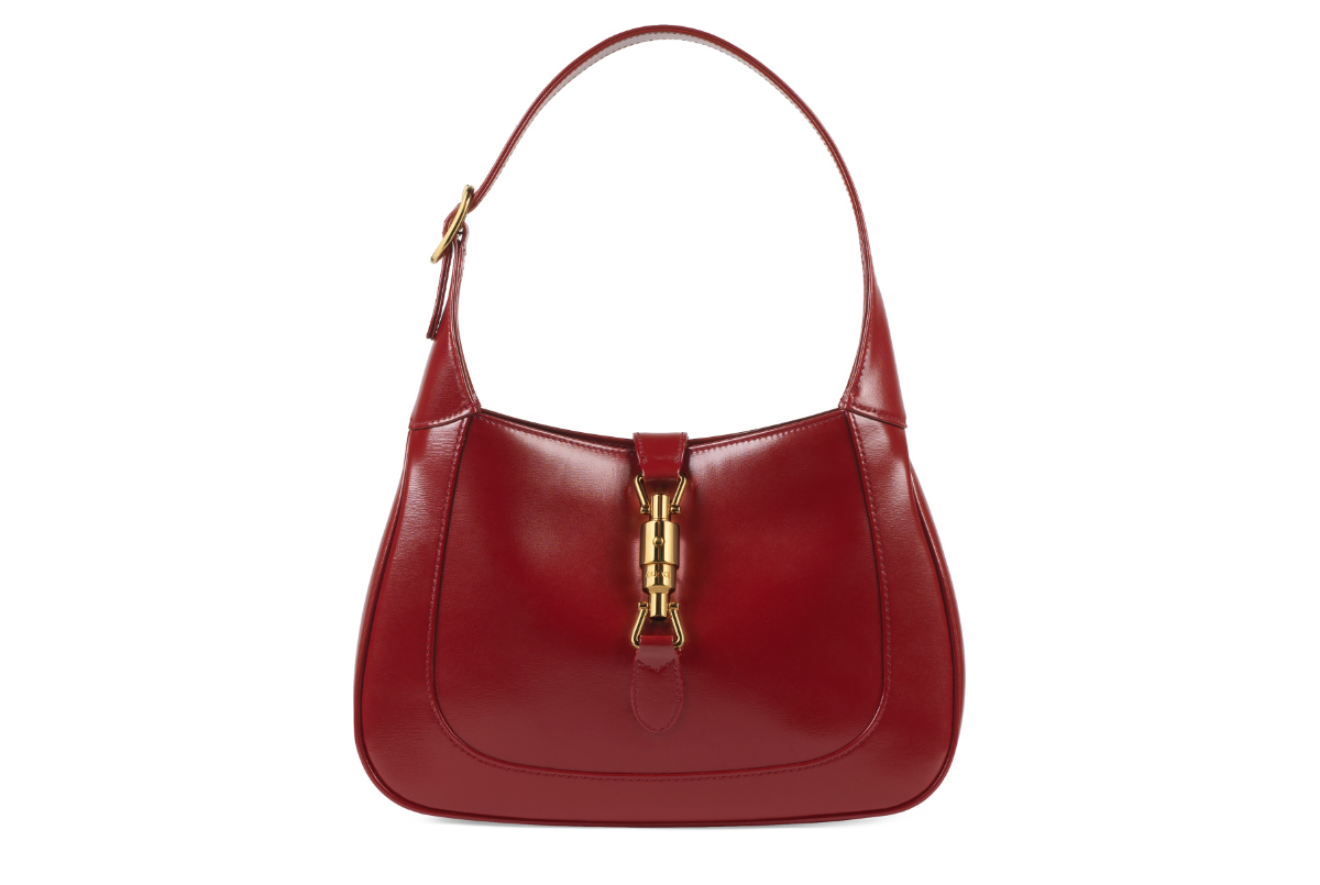 Gucci Jackie Adjustable Strap Bordo Red Burgundy Leather Shoulder Bag