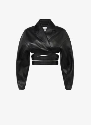 Leather Cross-over Jacket