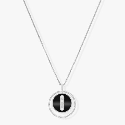 Lucky Move MM Onyx White Gold Necklace