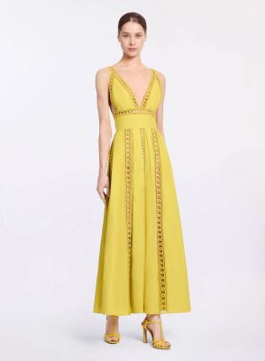 Trim Embellished Cotton Short Dress (Cv)