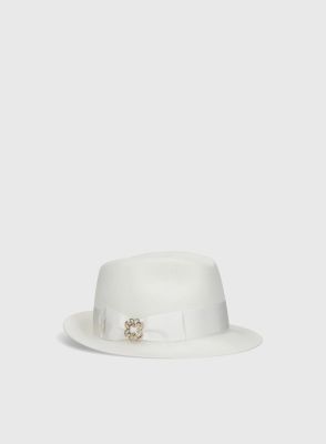 Borsalino X Elie Saab Nila Hat (White)