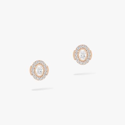Glam'Azone Stud Pink Gold Diamond Earrings