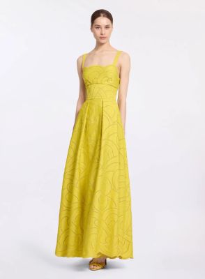 Swirl Embroidered Cotton Dress