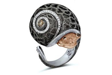 Silver & Gold Grand Codi The Snail Ring