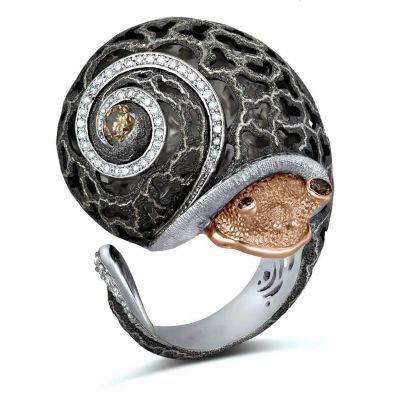 Silver & Gold Grand Codi The Snail Ring