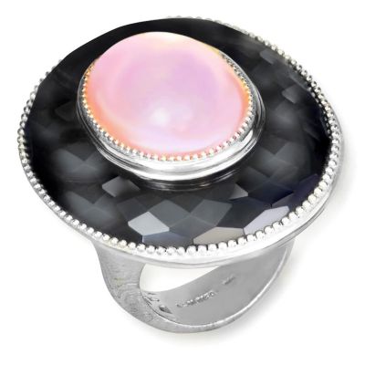 Silver Galactica Ring With Rose Quartz