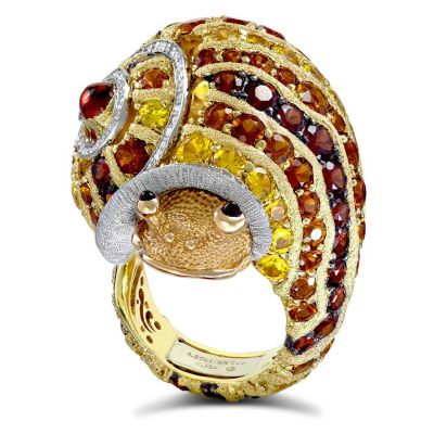 Gold & Platinum Sunny The Snail Ring