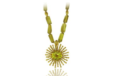 Gold Astra Pendant/Necklace with Quartz & Diamond