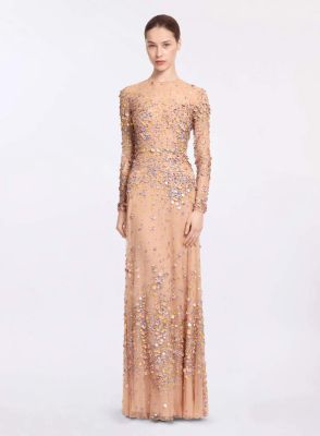 Sequin Embroidered Long Dress