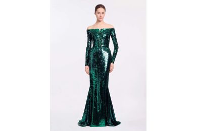 Embellished Sequins Off-The-Shoulder Dress