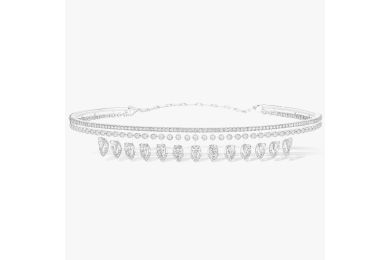 Desert Bloom White Gold Diamond Choker Skinny