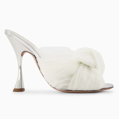 Maxi Bow Mules Ivory Tulle