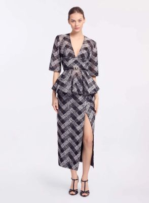 Chevron Midi Skirt