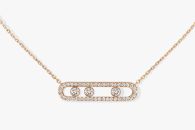 Move Pavé - Pink Gold Diamond Necklace