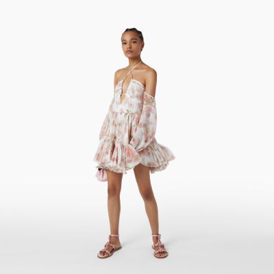 Short Dress In Dahlia Pop Gorgette