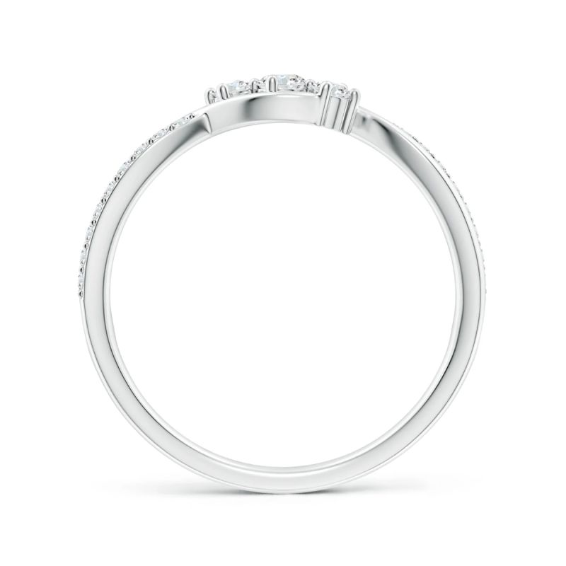 Angara: Diamond Infinity Twist Three Stone Bypass Ring - Luxferity