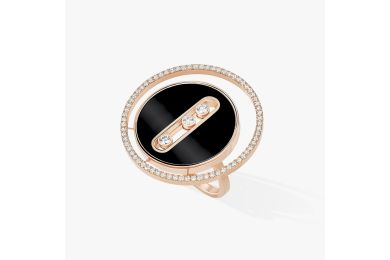 Onyx Lucky Move LM Pink Gold Diamond Ring