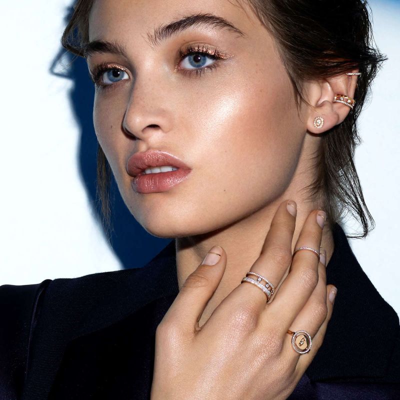 Messika Boutique Doha Vendôme Glam'Azone Stud Pink Gold Diamond Earrings Luxferity