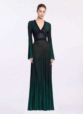 Pleated Knit Long Dress