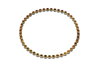Gold Byzantine Necklace w. Tourmalines & Diamonds