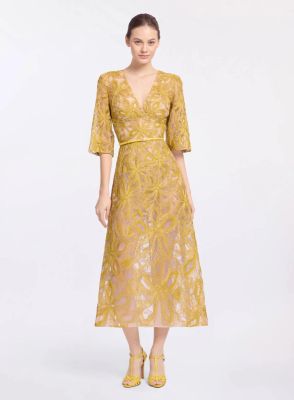 Floral Embroidered Midi Dress