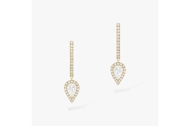 Joy Hoop Earrings Pear Diamond 2x0,10ct