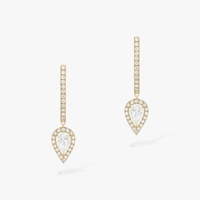 Joy Hoop Earrings Pear Diamond 2x0,10ct