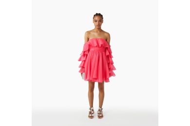Short Dress In Pink Silk
