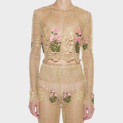 Macrame Top Floral Embroidery