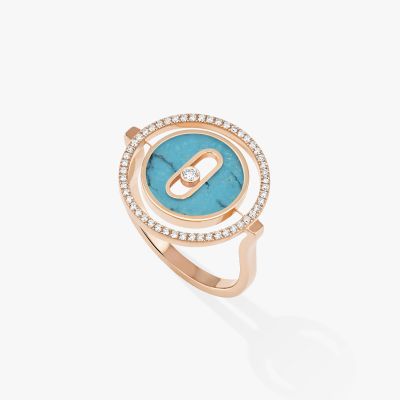 Turquoise Lucky Move PM Pink Gold Diamond Ring