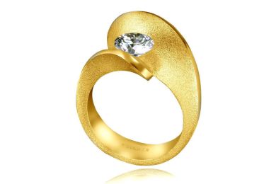 Dance Of Life Matte Engagement Ring (Yellow Gold)