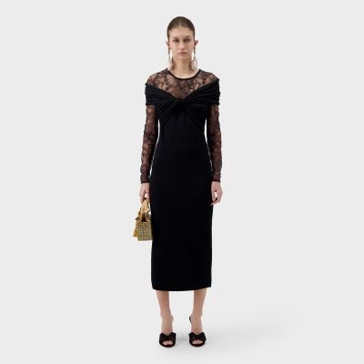 Black Knitted Midi Dress