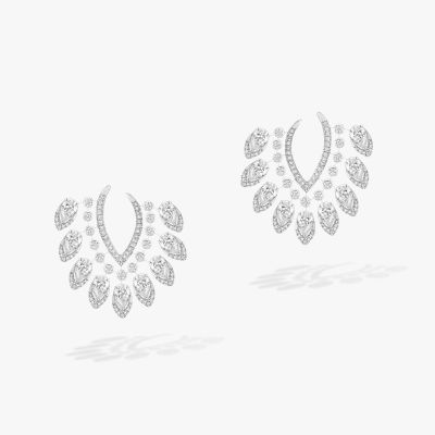 Desert Bloom L White Gold Diamond Earrings