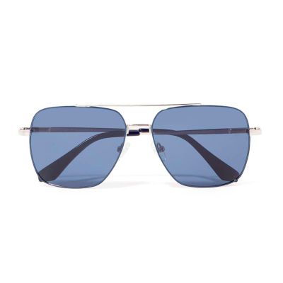 Harry Aviator Polarized Sunglasses (Silver / Blue)