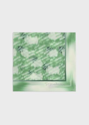 Green Printed Silk Foulard