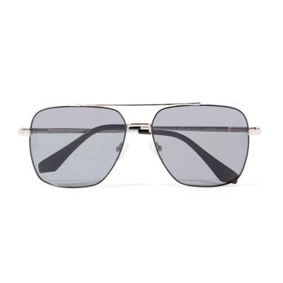 Harry Aviator Sunglasses (Silver & Black / Grey)