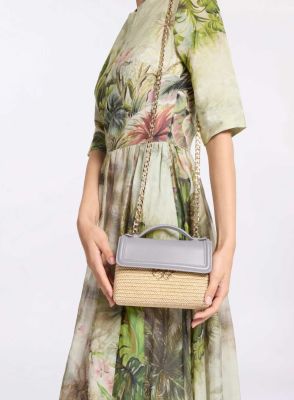 Raffia And Leather Bag