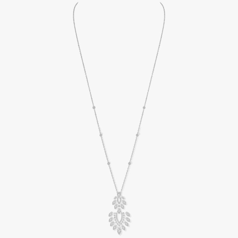 Messika Boutique Riyadh Desert Bloom Long White Gold Diamond Necklace