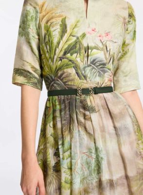 Elie Saab Leather Belt (Palm Shade Green)