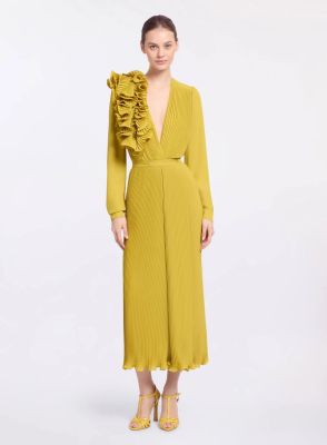 Pleated Chiffon Midi Skirt